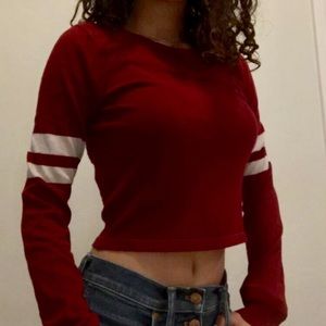 Rugby Stripe Burgundy Long Sleeve